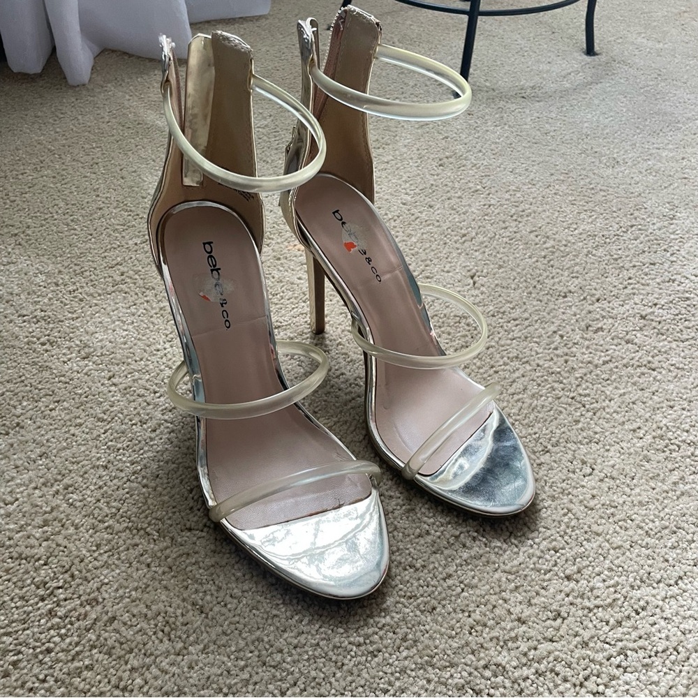 Gold Bebe Strappy heels